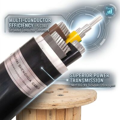 จีน สายไฟหุ้มฉนวน PVC กันน้ำระดับ IP68 0.6/1kV 4x25 ตร.มม. สำหรับฝังดินโดยตรง ผู้จัดหา