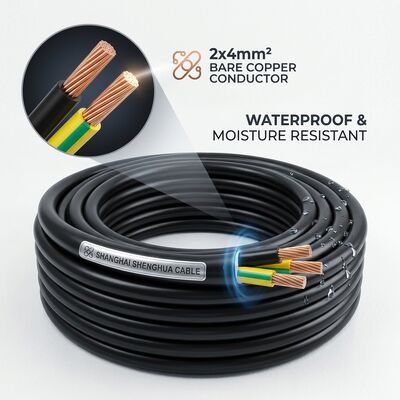 จีน Waterproof Moisture Resistant PVC Insulated Cable 0.6/1kV 2 Core 2x4mm2 Outdoor Wet Area ผู้จัดหา