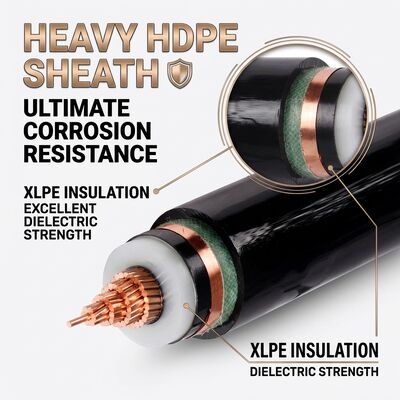 จีน สายเคเบิลไฟฟ้าใต้ดินหุ้มฉนวน XLPE เปลือก HDPE ป้องกันการกัดกร่อน 0.6/1kV ผู้จัดหา