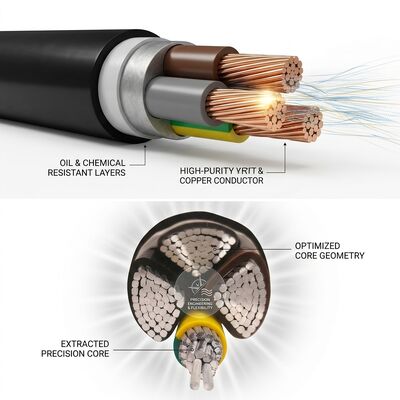 Oil Resistant Chemical Resistant PVC Insulated Cable 450/750V 3 Core Industrial Use ผู้จัดหา
