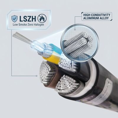 LSZH สายไฟประปา PVC ไฮโลเจนระดับลดควัน 0 0.6 / 1kV 4 หลัก 4x50mm2 ปลอดภัยจากไฟ ผู้จัดหา