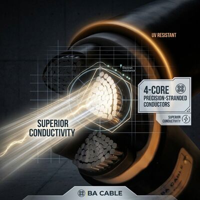 VGV 3x4mm2 UV Resistant PVC Insulated Cable Outdoor Overhead 0.6/1kV IEC60502 Copper ผู้จัดหา