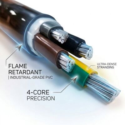 FR 4x35mm2 Flame Retardant PVC Insulated Power Cable IEC60332 0.6/1kV Copper Conductor ผู้จัดหา
