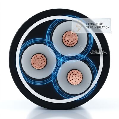 สายเคเบิลไฟฟ้าใต้ดินหุ้มฉนวน XLPE เปลือก HDPE ป้องกันการกัดกร่อน 0.6/1kV ผู้จัดหา
