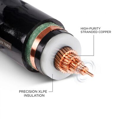 สายไฟทองแดงบริสุทธิ์หุ้มฉนวน XLPE ทนทานต่อแรงดันไฟฟ้า 0.6/1kV ผู้จัดหา