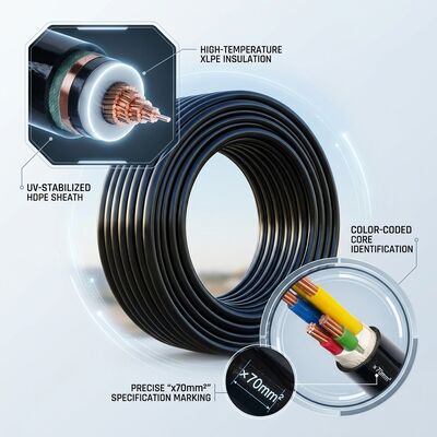สายเคเบิลหุ้มฉนวน XLPE ทน UV สำหรับสายอากาศแบบรวมเหนือศีรษะ 0.6/1kV ผู้จัดหา
